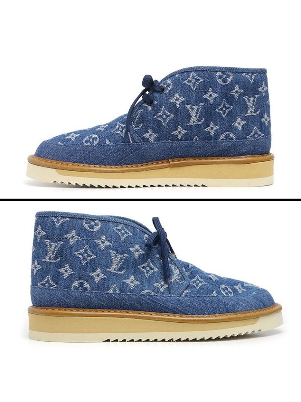 Louis Vuitton Cozy Line Ankle Boots Monogram Denim 8 - Picture 2 of 7